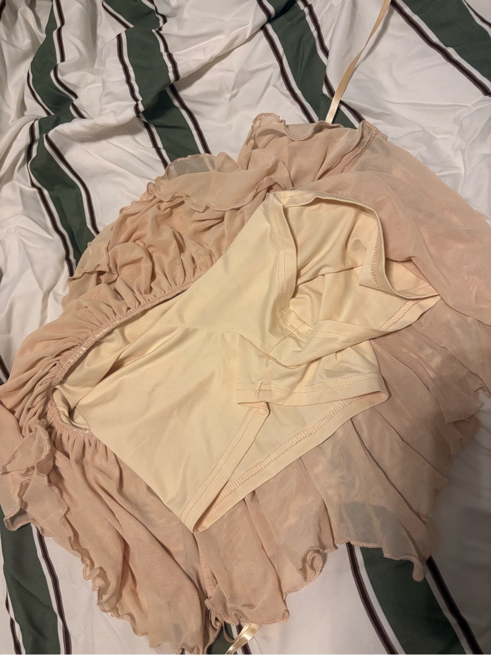 Cream Ruffle Mini Skirt - Picture 2 of 3